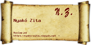 Nyakó Zita névjegykártya